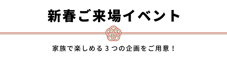 新春ご来場イベント 家族で楽しめる3つの企画をご用意！